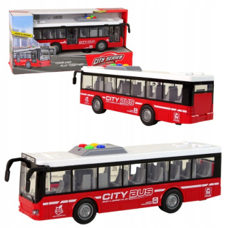 AUTOBUS CZERWONY Napęd Dźwięki Światła SKALA 1:16 diody LED
