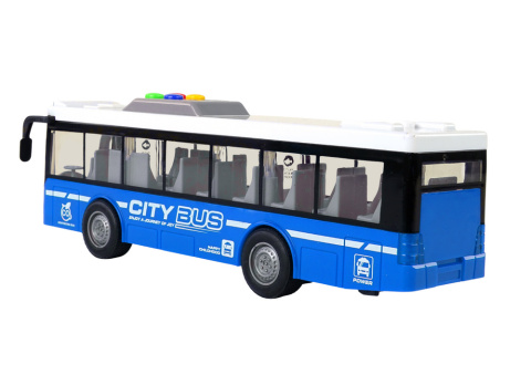 Autobus Na Baterie Światła Dźwięki Napęd Frykcyjny Niebieski 1:16 Autobus Na Baterie Światła Dźwięki Napęd Frykcyjny Niebieski 1:16