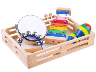 Drewniany zestaw instrumentów 4w1 zabawka