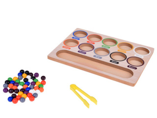 Kolorowe Kulki Układanka Montessori Mozaika Sorter nauka kolorów