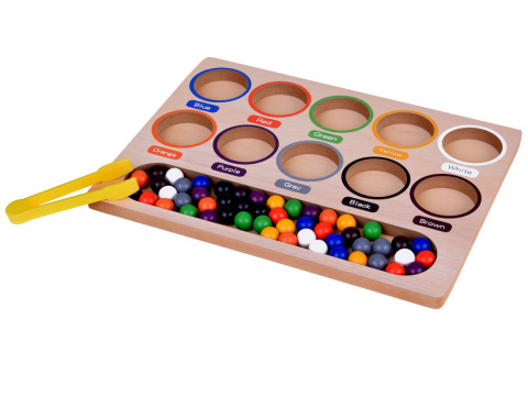 Kolorowe Kulki Układanka Montessori Mozaika Sorter nauka kolorów Kolorowe Kulki Układanka Montessori Mozaika Sorter nauka kolorów