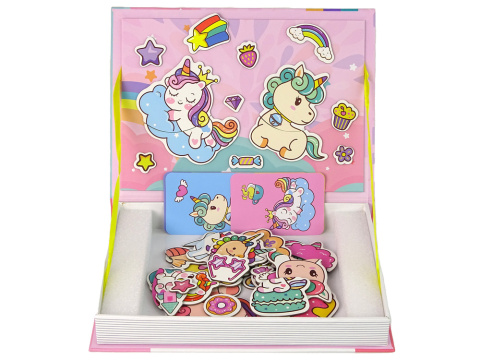 Magnetyczna Układanka Książka Jednorożce Puzzle Karty Magnetyczna Układanka Książka Jednorożce Puzzle Karty