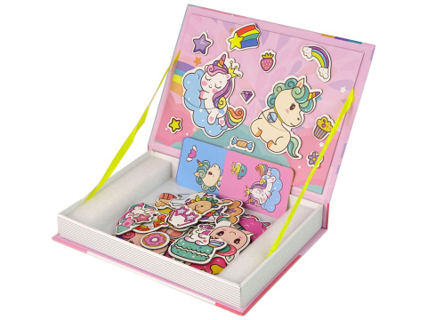 Magnetyczna Układanka Książka Jednorożce Puzzle Karty Magnetyczna Układanka Książka Jednorożce Puzzle Karty