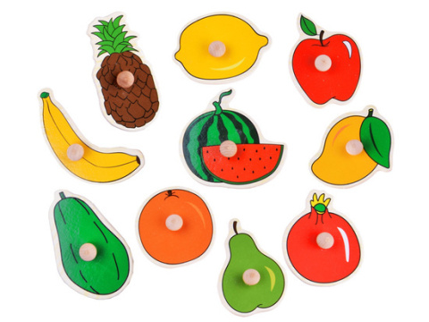 Puzzle drewniane OWOCE układanka 10el Puzzle drewniane OWOCE układanka 10el