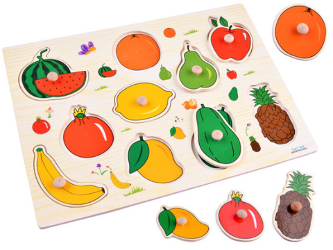 Puzzle drewniane OWOCE układanka 10el Puzzle drewniane OWOCE układanka 10el