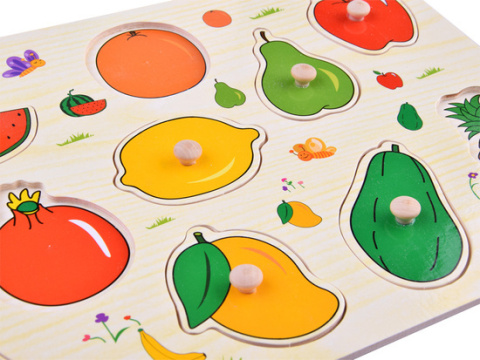 Puzzle drewniane OWOCE układanka 10el Puzzle drewniane OWOCE układanka 10el