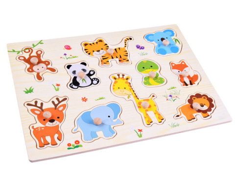 Puzzle drewniane ZWIERZAKI układanka 10 el Puzzle drewniane ZWIERZAKI układanka 10 el
