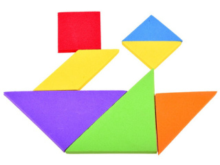 Puzzle piankowe układanka logiczna tangram wielokolorowa układanka