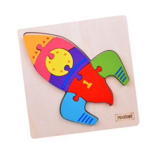 Rakieta Puzzle drewniane Edukacyjna układanka dla dziecka