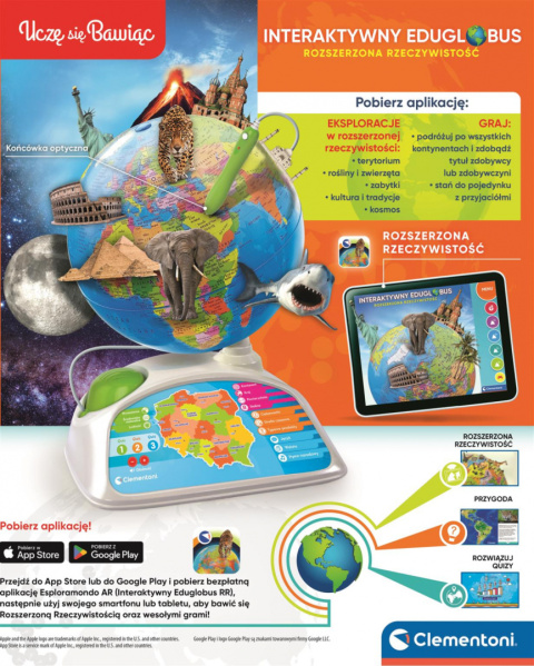 INTERAKTYWNY EDUKACYJNY GLOBUS EDUGLOBUS CLEMENTONI 50847 INTERAKTYWNY EDUKACYJNY GLOBUS EDUGLOBUS CLEMENTONI 50847