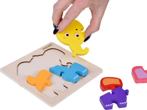 Słoń Puzzle drewniane Edukacyjna układanka dla dziecka Słoń Puzzle drewniane Edukacyjna układanka dla dziecka