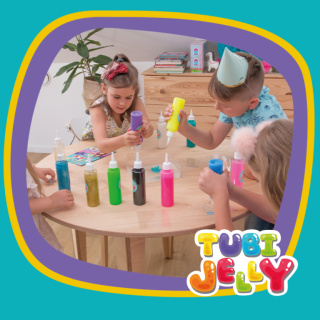 ZESTAW TUBI JELLY 6 KOLORÓW + MAŁE AKWARIUM – DINOZAURY TUBAN