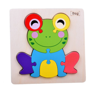 Żabka Puzzle drewniane Edukacyjna układanka dla dziecka