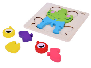Żabka Puzzle drewniane Edukacyjna układanka dla dziecka