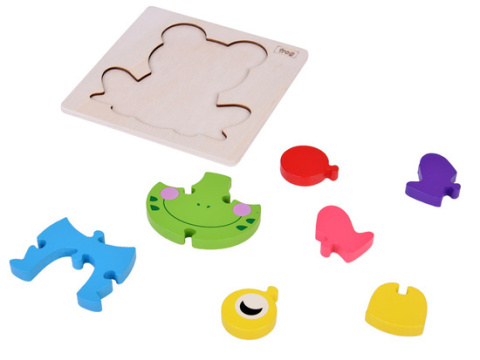 Żabka Puzzle drewniane Edukacyjna układanka dla dziecka Żabka Puzzle drewniane Edukacyjna układanka dla dziecka