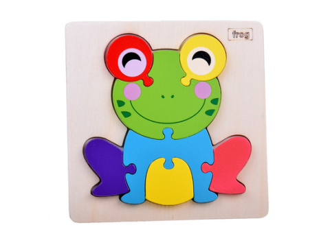 Żabka Puzzle drewniane Edukacyjna układanka dla dziecka Żabka Puzzle drewniane Edukacyjna układanka dla dziecka